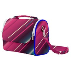 Pink-blue Retro Background, Retro Backgrounds, Lines Satchel Shoulder Bag by nateshop