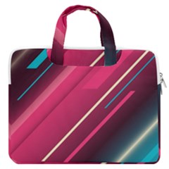 Pink-blue Retro Background, Retro Backgrounds, Lines Macbook Pro 16  Double Pocket Laptop Bag  by nateshop