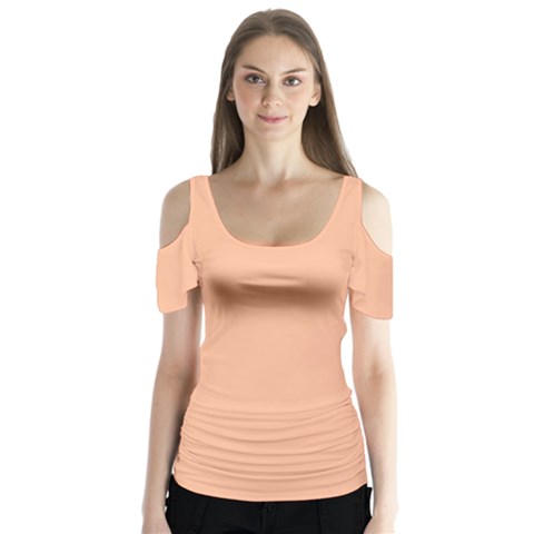 Peach Fuzz 2024 Butterfly Sleeve Cutout T-shirt  by dressshop
