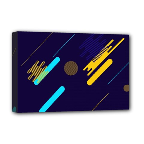 Blue Background Geometric Abstrac Deluxe Canvas 18  X 12  (stretched) by nateshop