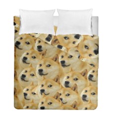 Doge, Memes, Pattern Duvet Cover Double Side (full/ Double Size) by nateshop