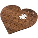 Brown Wooden Texture Wooden Puzzle Heart View2
