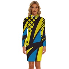 Colorful Abstract Background Art Long Sleeve Shirt Collar Bodycon Dress by nateshop