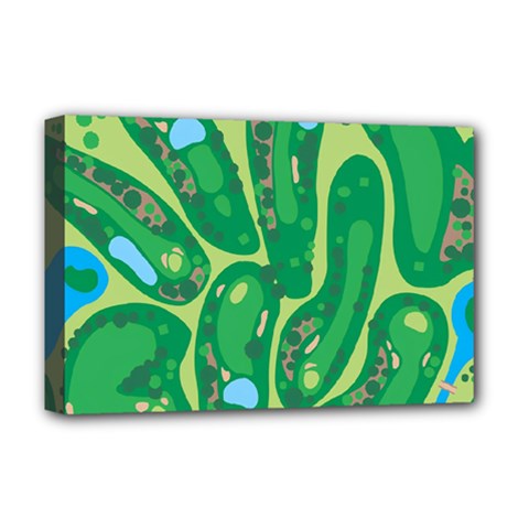 Golf Course Par Golf Course Green Deluxe Canvas 18  X 12  (stretched) by Cemarart