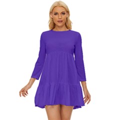 Ultra Violet Purple Long Sleeve Babydoll Dress by bruzer