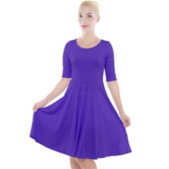 Ultra Violet Purple Quarter Sleeve A-line Dress by bruzer