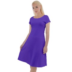 Ultra Violet Purple Classic Short Sleeve Dress by Patternsandcolors