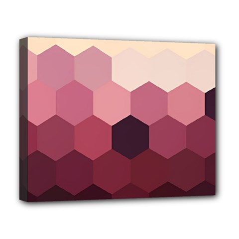 Hexagon Valentine Valentines Deluxe Canvas 20  X 16  (stretched) by Grandong