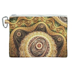 Fractals, Floral Ornaments, Waves Canvas Cosmetic Bag (xl) by nateshop