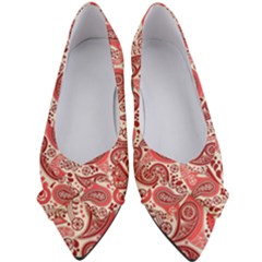 Paisley Red Ornament Texture Women s Bow Heels by nateshop