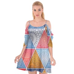 Texture With Triangles Cutout Spaghetti Strap Chiffon Dress by nateshop