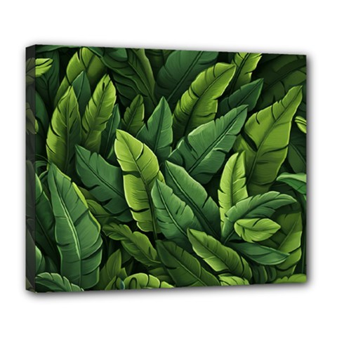 Green Leaves Deluxe Canvas 24  X 20  (stretched) by goljakoff
