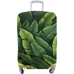 Green Leaves Luggage Cover (large) by goljakoff