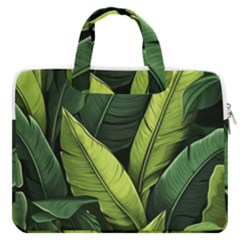 Banana Leaves Pattern Macbook Pro 16  Double Pocket Laptop Bag  by goljakoff