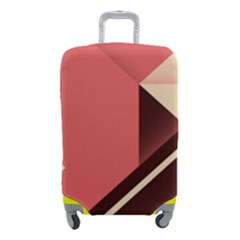 Retro Abstract Background, Brown-pink Geometric Background Luggage Cover (small) by nateshop