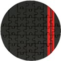 Abstract Black & Red, Backgrounds, Lines Wooden Puzzle Round View1
