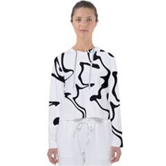 Black And White Swirl Background Women s Slouchy Sweat by Cemarart