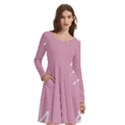 Elements Scribble Wiggly Lines Long Sleeve Knee Length Skater Dress With Pockets View2