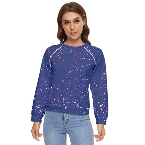 Texture Grunge Speckles Dots Women s Long Sleeve Raglan T-shirt by Cemarart