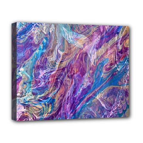 Amethyst Flow Deluxe Canvas 20  X 16  (stretched) by kaleidomarblingart