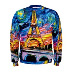 Eiffel Tower Starry Night Print Van Gogh Men s Sweatshirt by Maspions