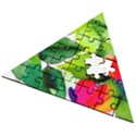 Watercolor Flowers Leaves Foliage Nature Floral Spring Wooden Puzzle Triangle View2