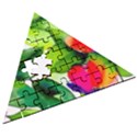 Watercolor Flowers Leaves Foliage Nature Floral Spring Wooden Puzzle Triangle View3