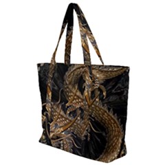 Fantasy Dragon Pentagram Zip Up Canvas Bag by Maspions