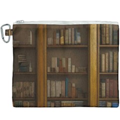 Books Book Shelf Shelves Knowledge Book Cover Gothic Old Ornate Library Canvas Cosmetic Bag (xxxl) by Maspions