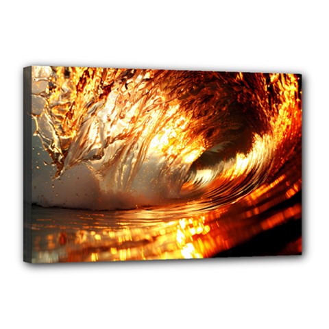 Wave Art Mood Water Sea Beach Canvas 18  X 12  (stretched) by Maspions
