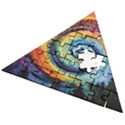 Cosmic Rainbow Quilt Artistic Swirl Spiral Forest Silhouette Fantasy Wooden Puzzle Triangle View2