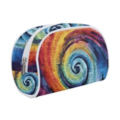 Cosmic Rainbow Quilt Artistic Swirl Spiral Forest Silhouette Fantasy Make Up Case (small) by Maspions