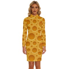 Cheese Texture Food Textures Long Sleeve Shirt Collar Bodycon Dress by nateshop