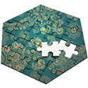 European Pattern, Blue, Desenho, Retro, Style Wooden Puzzle Hexagon View2