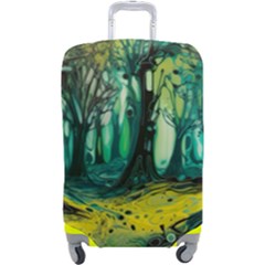 Trees Forest Mystical Forest Nature Junk Journal Landscape Nature Luggage Cover (large) by Maspions
