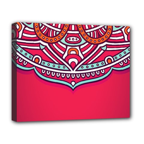 Mandala Red Deluxe Canvas 20  X 16  (stretched) by goljakoff