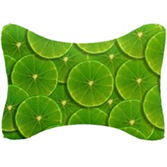 Lime Textures Macro, Tropical Fruits, Citrus Fruits, Green Lemon Texture Seat Head Rest Cushion by nateshop