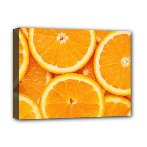 Oranges Textures, Close-up, Tropical Fruits, Citrus Fruits, Fruits Deluxe Canvas 16  X 12  (stretched)  by nateshop