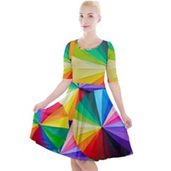 Bring Colors To Your Day Quarter Sleeve A-line Dress by elizah032470