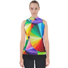 Bring Colors To Your Day Mock Neck Shell Top by elizah032470
