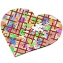 Pattern-repetition-bars-colors Wooden Puzzle Heart View2