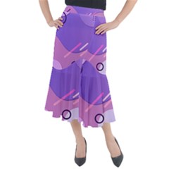 Colorful Labstract Wallpaper Theme Midi Mermaid Skirt by Apen