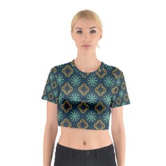 Flowers Pattern Design Abstract Cotton Crop Top by Maspions