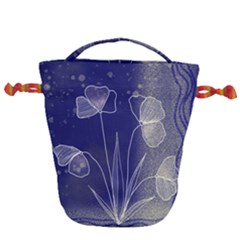 Flower Nature Abstract Art Drawstring Bucket Bag by Maspions