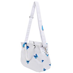 Butterfly-blue-phengaris Rope Handles Shoulder Strap Bag by saad11