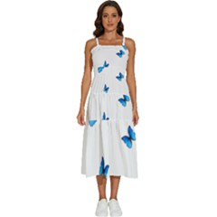 Butterfly-blue-phengaris Sleeveless Shoulder Straps Boho Dress by saad11