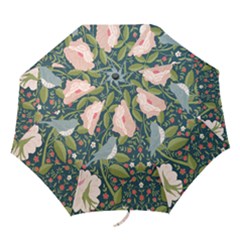 Spring Design With Watercolor Flowers Folding Umbrellas by AlexandrouPrints