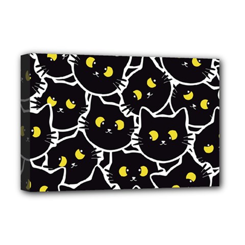Cat Pattern Pet Drawing Eyes Deluxe Canvas 18  X 12  (stretched) by Maspions