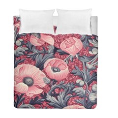 Vintage Floral Poppies Duvet Cover Double Side (full/ Double Size) by Grandong