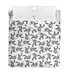Erotic Pants Motif Black And White Graphic Pattern Black Backgrond Duvet Cover Double Side (full/ Double Size) by dflcprintsclothing